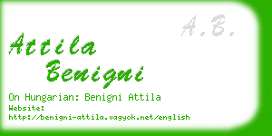 attila benigni business card